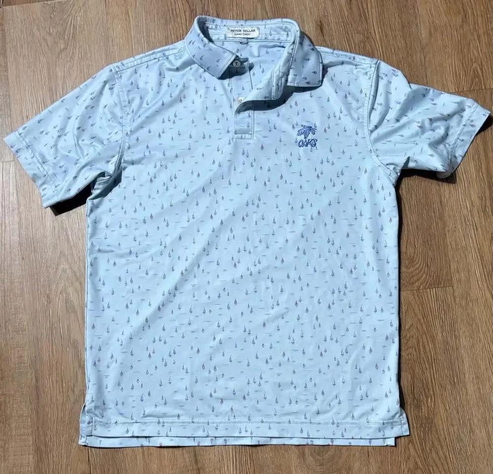 Peter Millar Summer Comfort Performance Polo gold shirt kids Medium